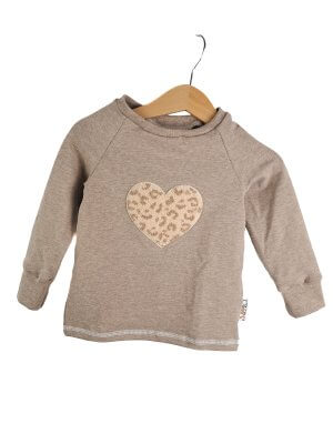 Langarmshirt Leo Herz-Patch sand 74/80