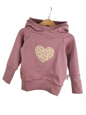 Hoodie Leo Herz-Patch rosa 86/92 
