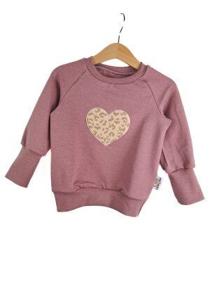Pullover Leo Herz-Patch rosa 86/92 