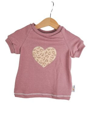 T-Shirt Leo Herz-Patch rosa 74/80