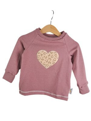 Langarmshirt Leo Herz-Patch rosa 74/80