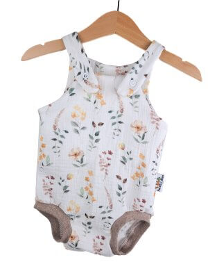 Sommerstrampler Musselin Streublumen 74/80