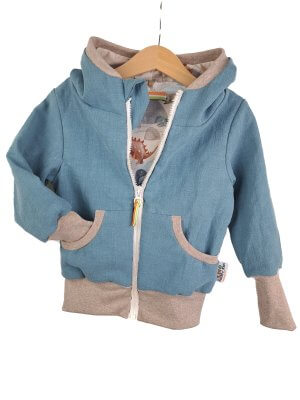 Indi Leinenjacke altmint mit Dinosaurierland