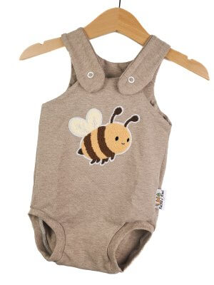 Sommerstrampler Biene-Patch sand