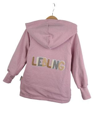 Sweatjacke mit Patch Liebling rosa