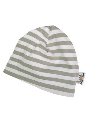 Beanie Streifen altmint groß 44-46 doppellagig
