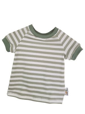 T-Shirt Streifen altmint groß 74/80