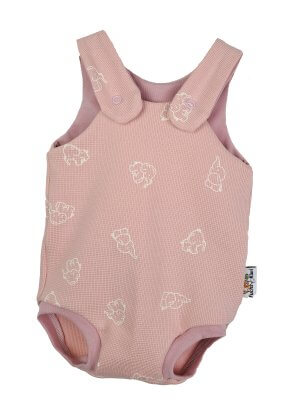 Sommerstrampler Waffel Elefanten rosa 74/80