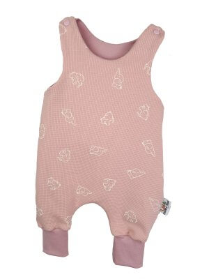 Strampler Waffel Elefanten rosa 62