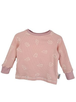 Langarmshirt Waffel Elefanten rosa 74/80