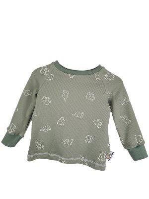 Langarmshirt Waffel Elefanten altmint 74/80