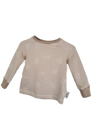 Langarmshirt Waffel Elefanten sand 74/80
