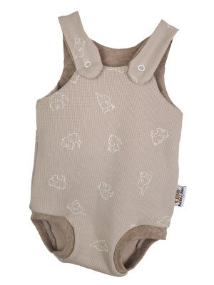 Sommerstrampler Waffel Elefanten sand 74/80