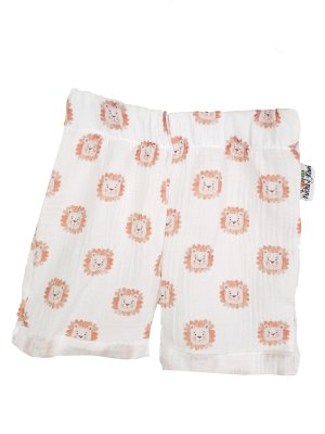 Kurze Shorts Musselin Löwe