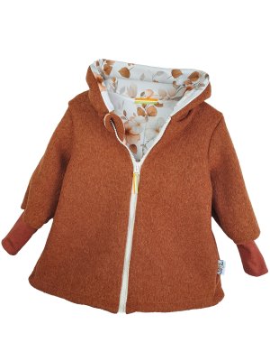 Walkmantel rost mit Herbstblumen