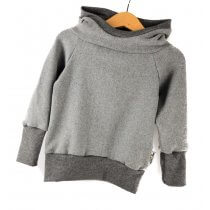 Hoodie Feinstrick grau