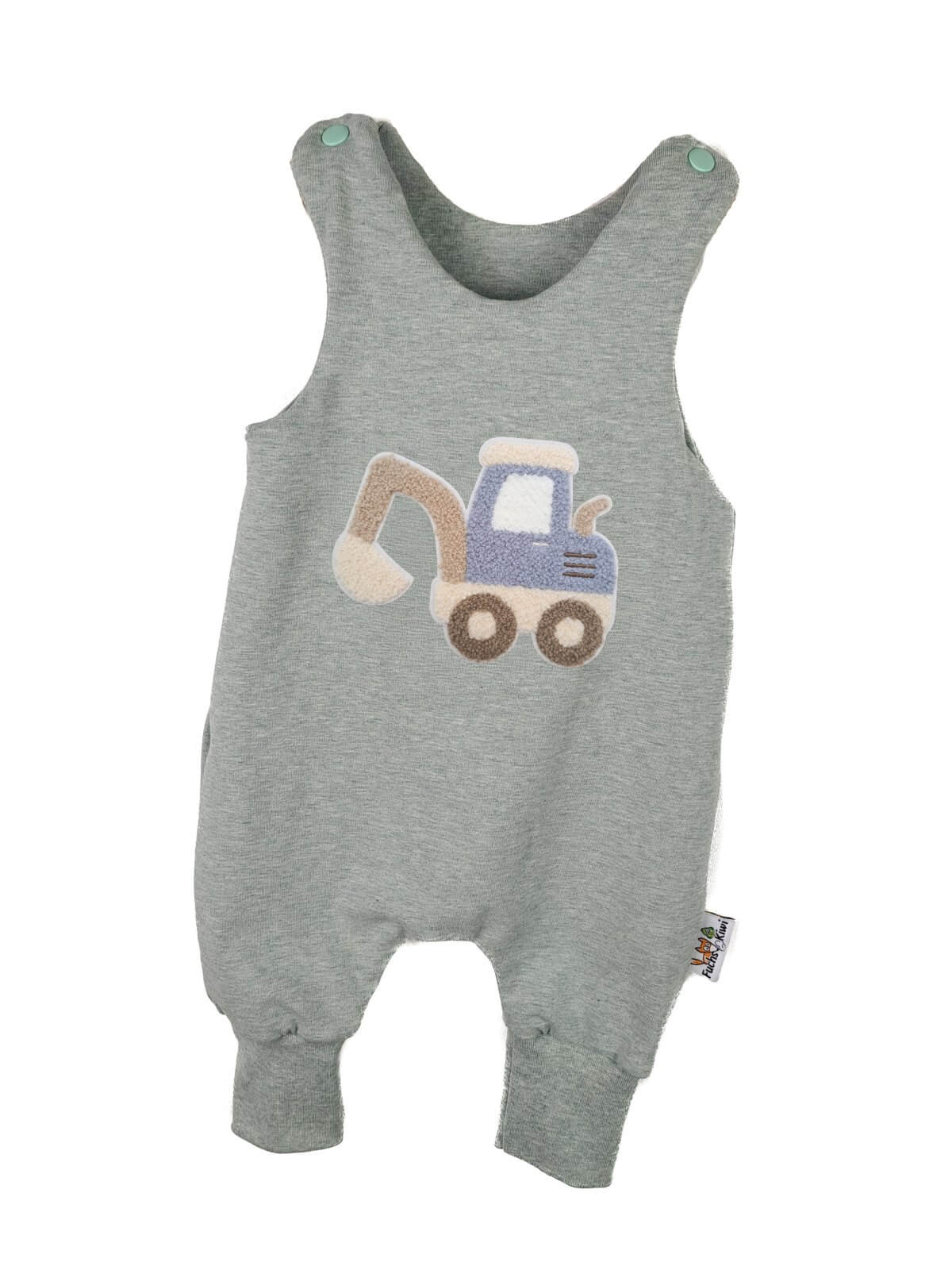 Strampler Bagger blau-Patch mint