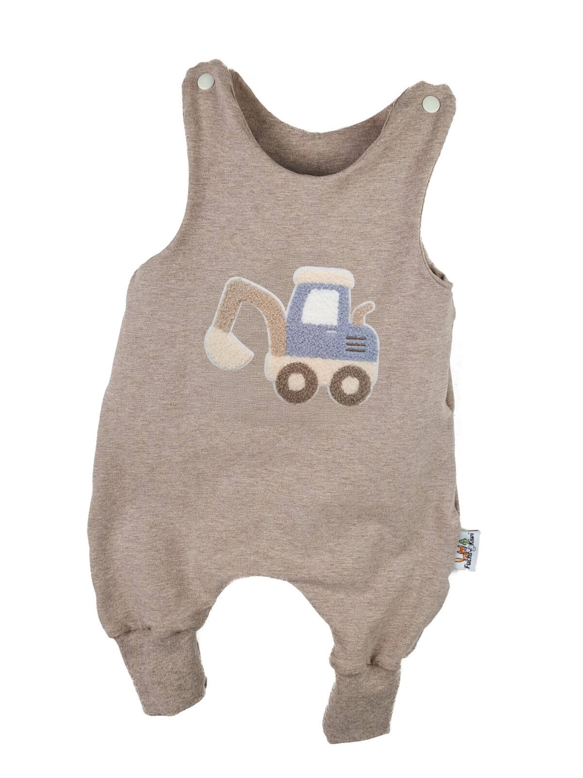 Strampler Bagger blau-Patch sand