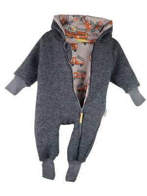 Walkoverall grau mit Feuerwehralarm