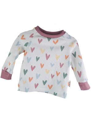 Langarmshirt Feinripp Herzen