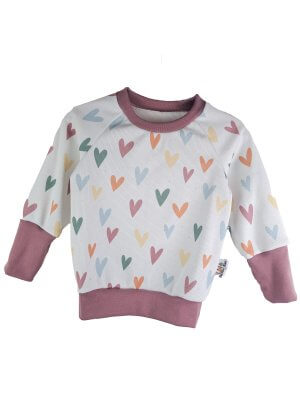 Pullover Feinripp Herzen