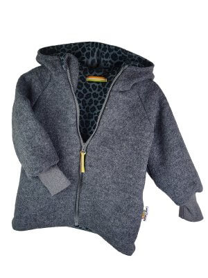 Walkjacke grau mit Leo anthrazit