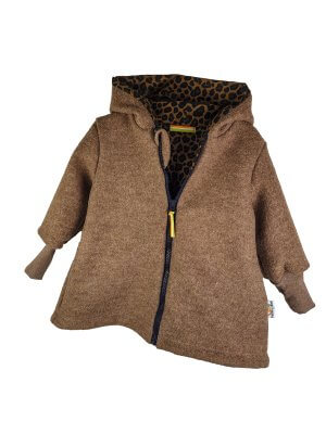 Walkmantel braun meliert mit Leo braun
