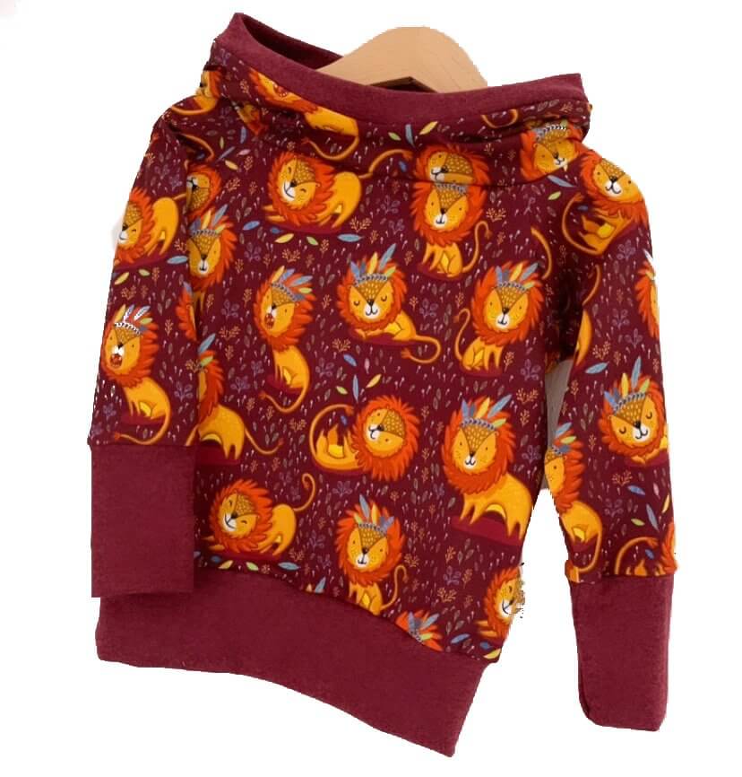 Hoodie Löwe beere