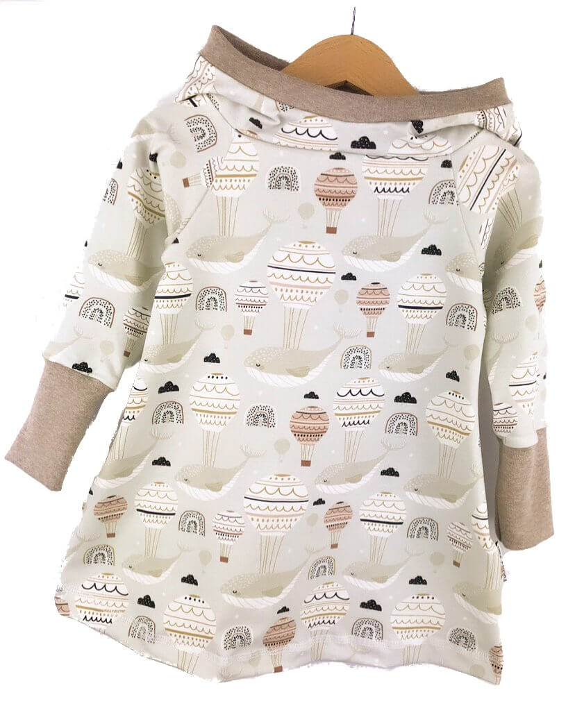Hoodiekleid Flying Whale sand