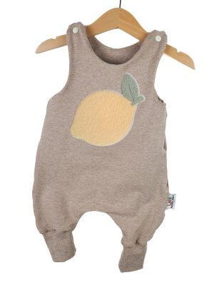 Strampler Zitrone-Patch sand