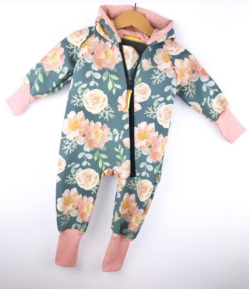 Softshelloverall Rosenzauber petrol