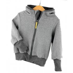 Sweatjacke Feinstrick grau