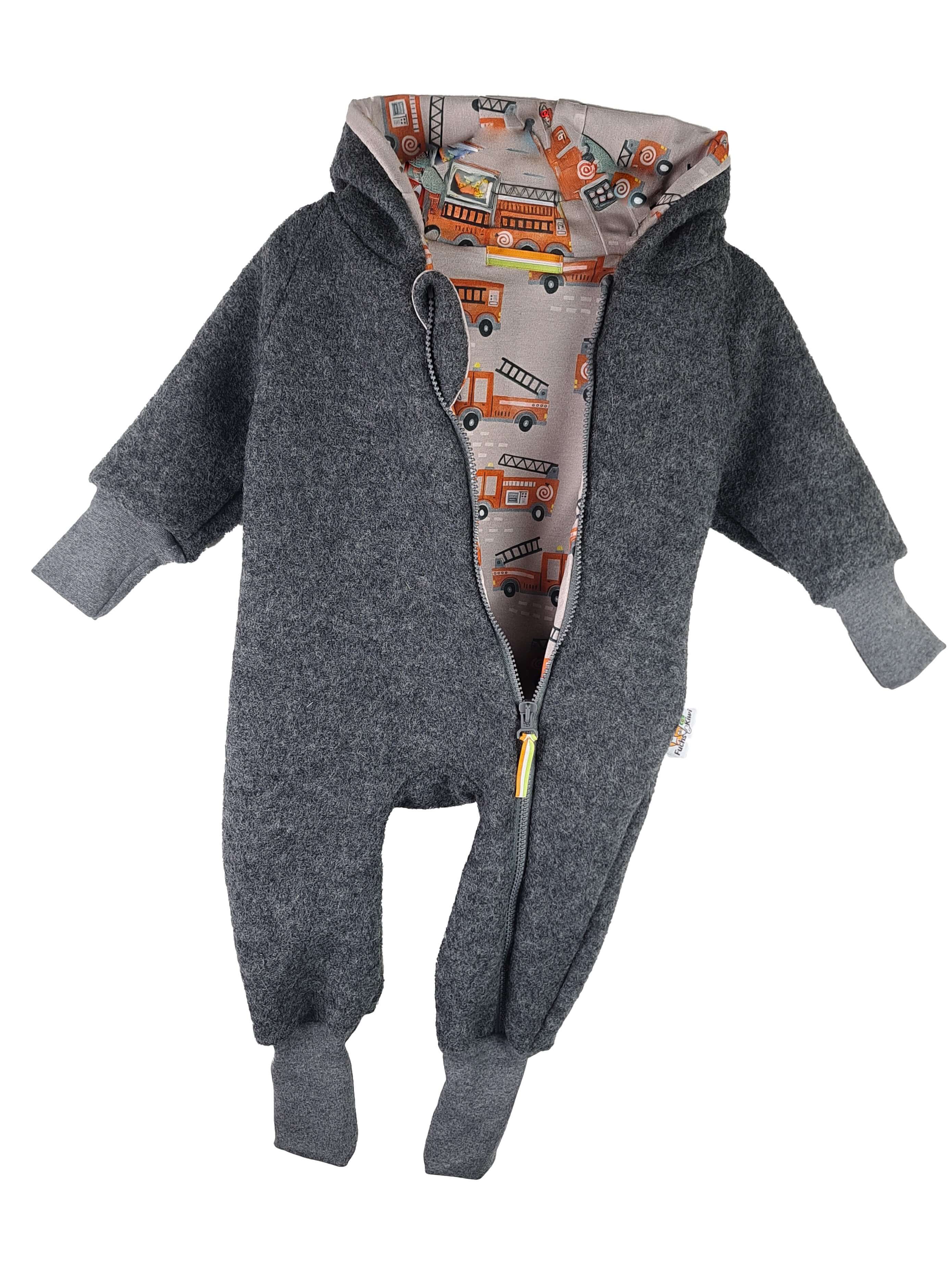 Walkoverall grau mit Feuerwehralarm