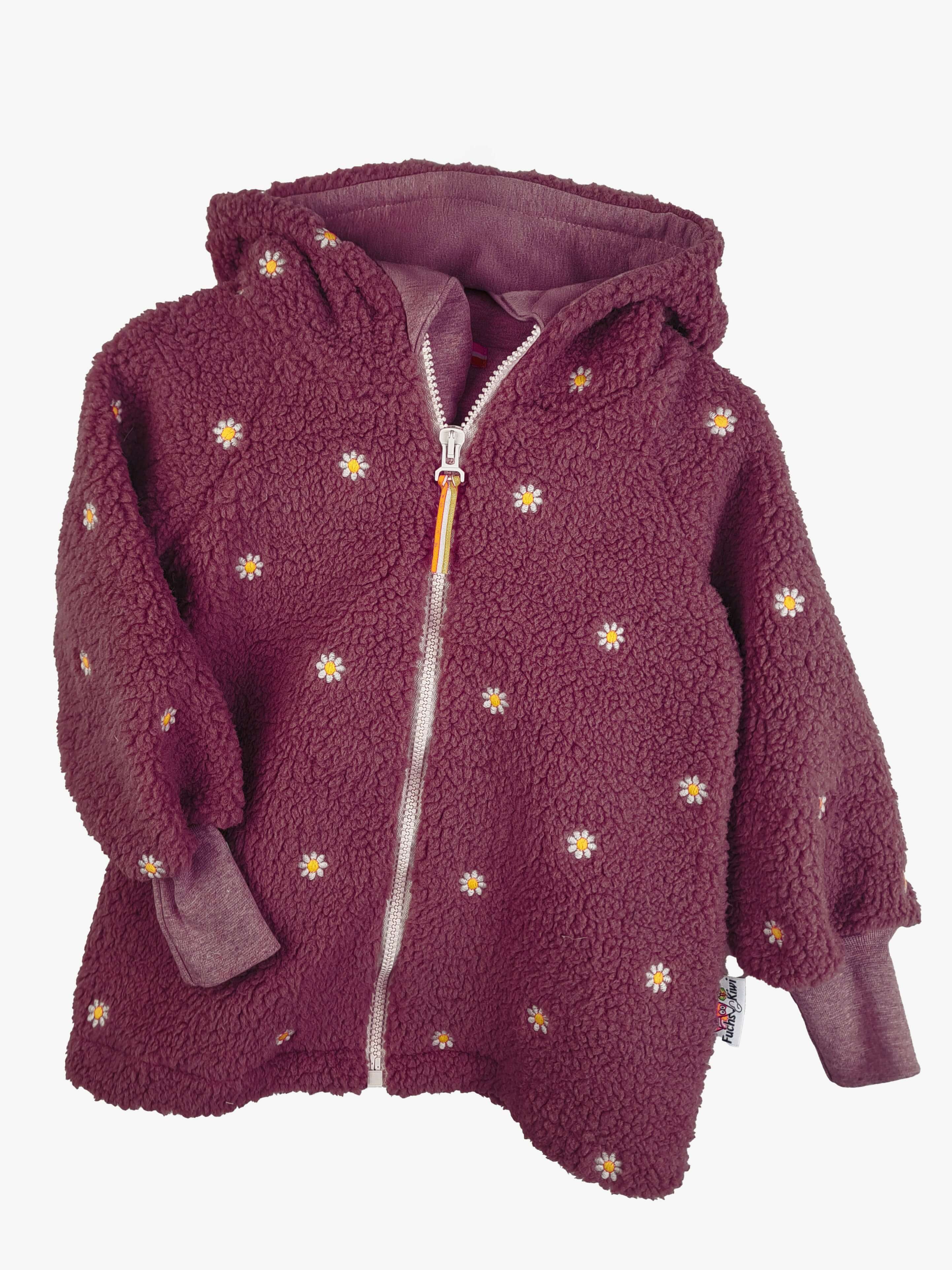 Jacke aus Fleece Blumen flieder