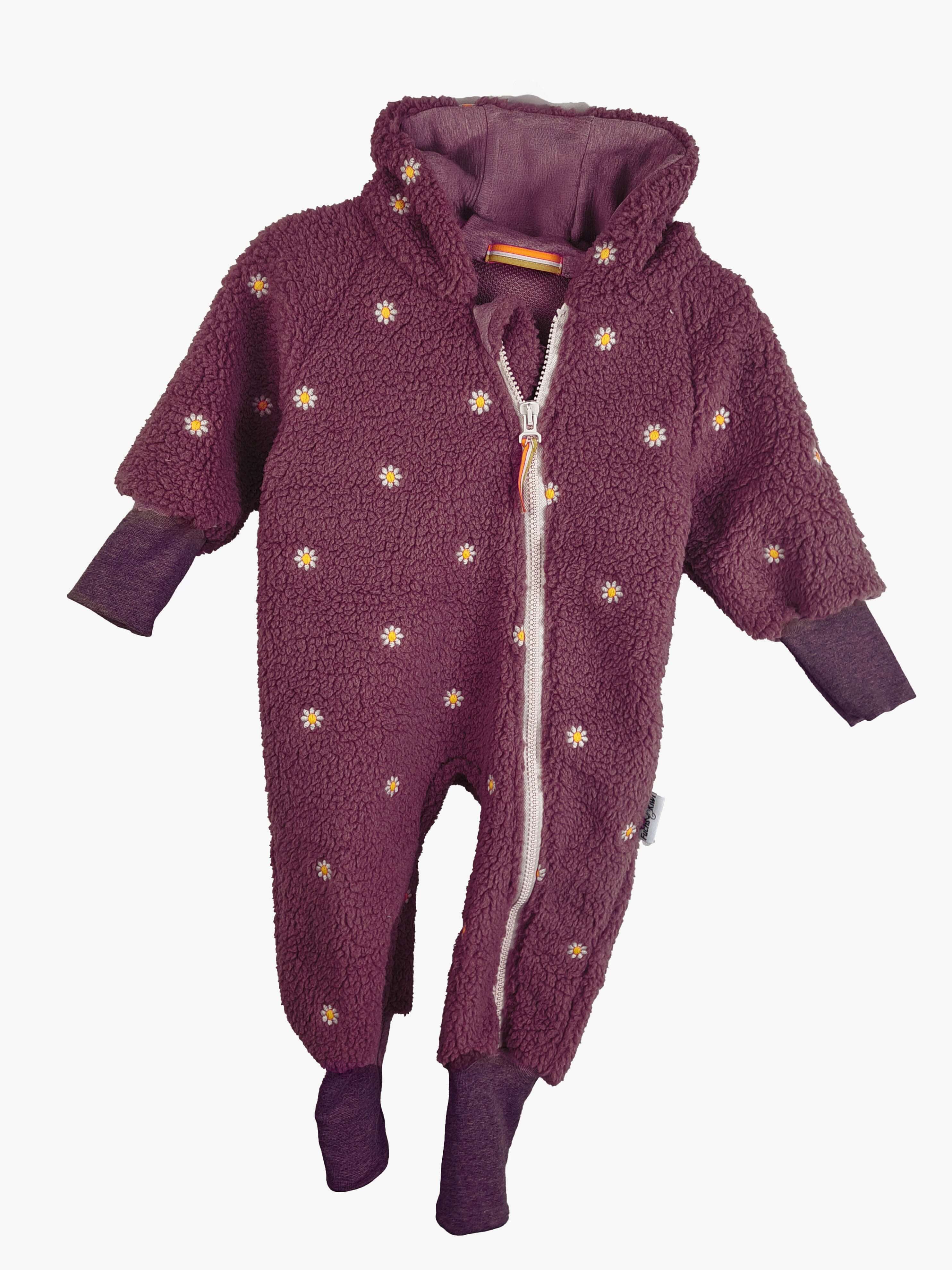Overall aus Fleece Blumen flieder