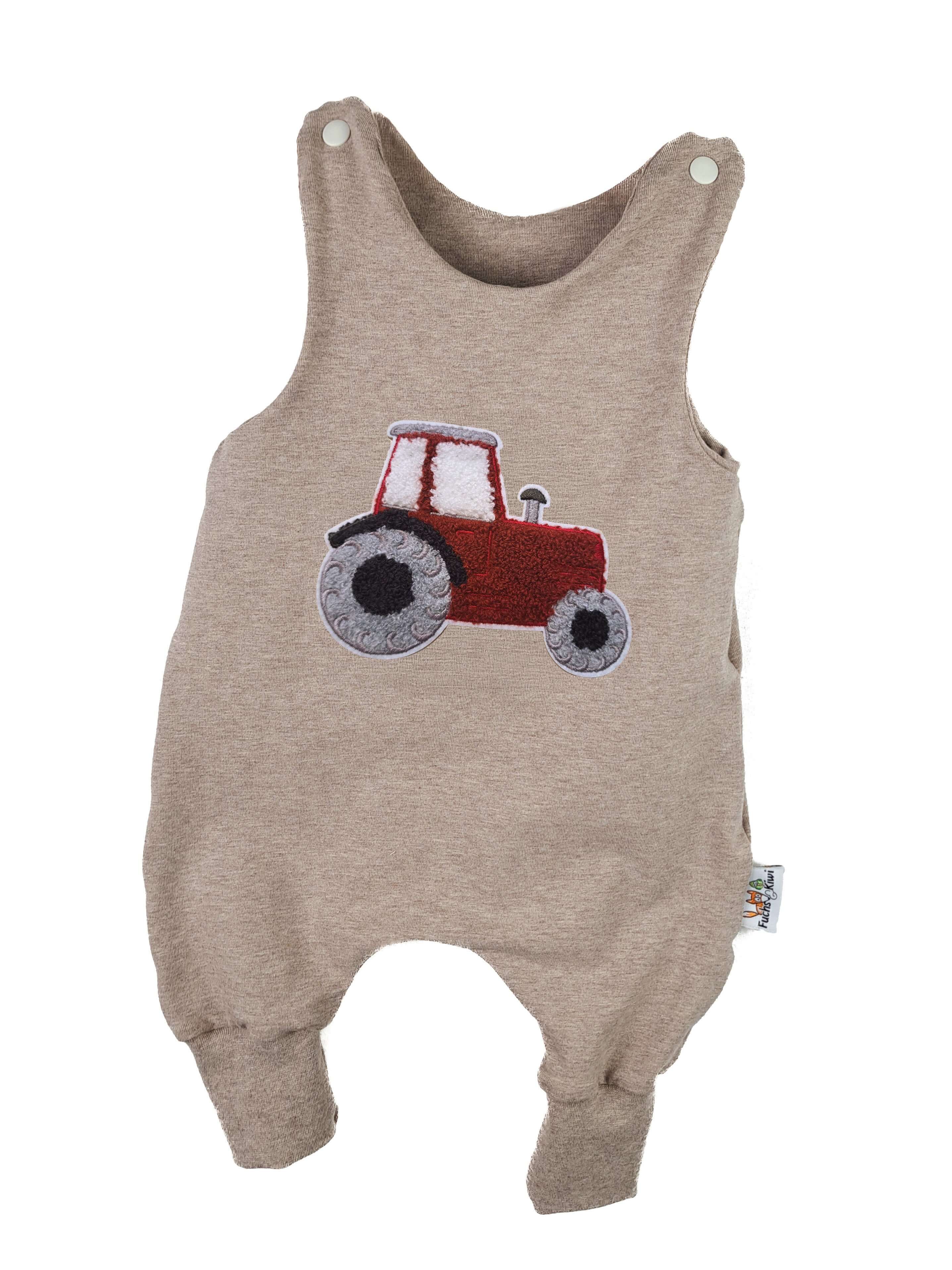 Strampler Traktor rot-Patch