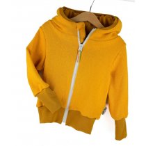 Sweatjacke Feinstrick senfgelb