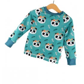 Langarmshirt Panda petrol