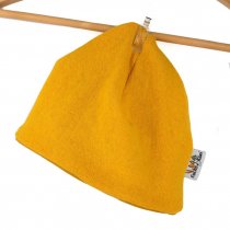 Beanie Feinstrick senfgelb