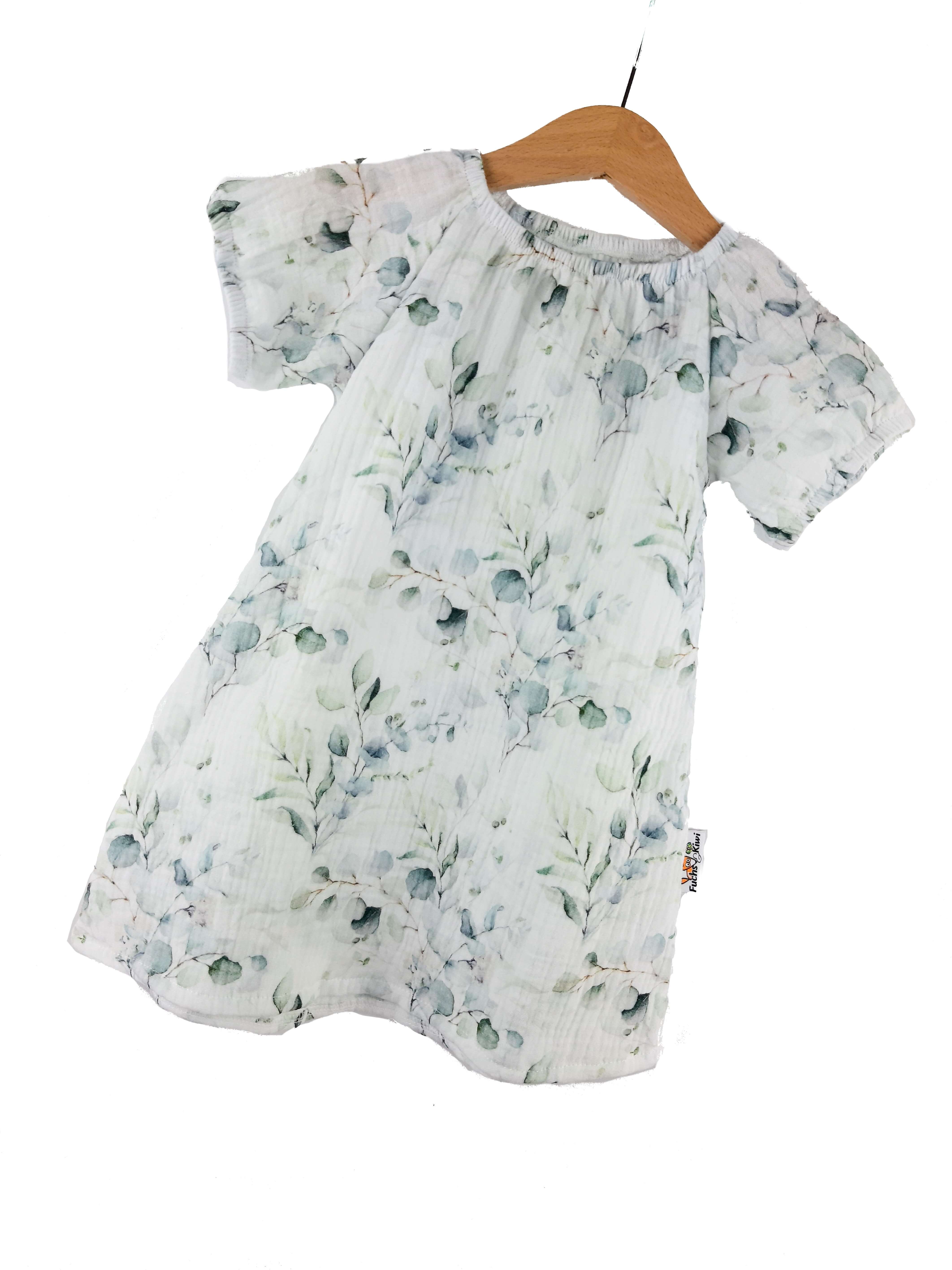 Kurzarmkleid Musselin Eukalyptusliebe 134/140