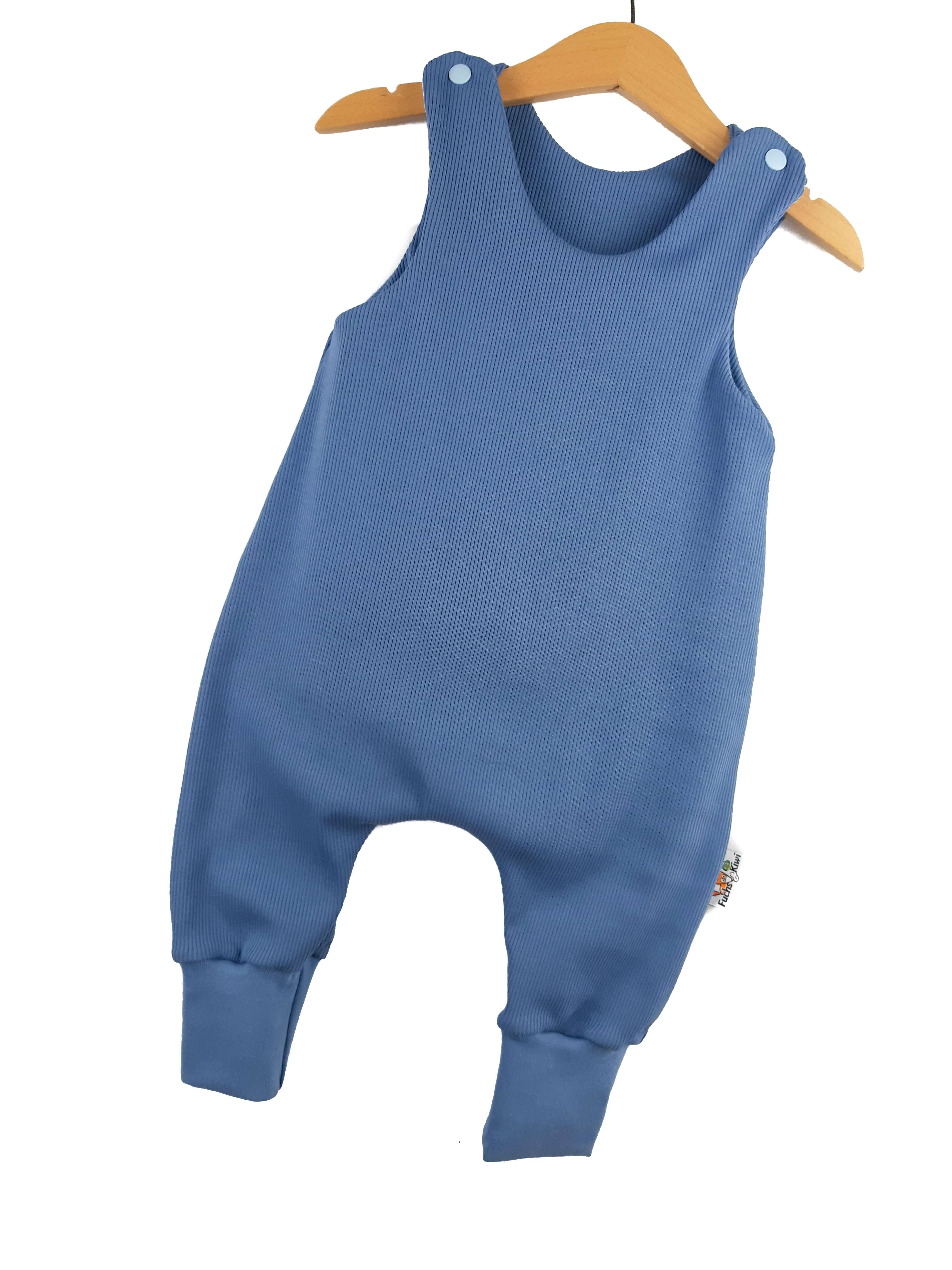 Strampler Feinripp rauchblau