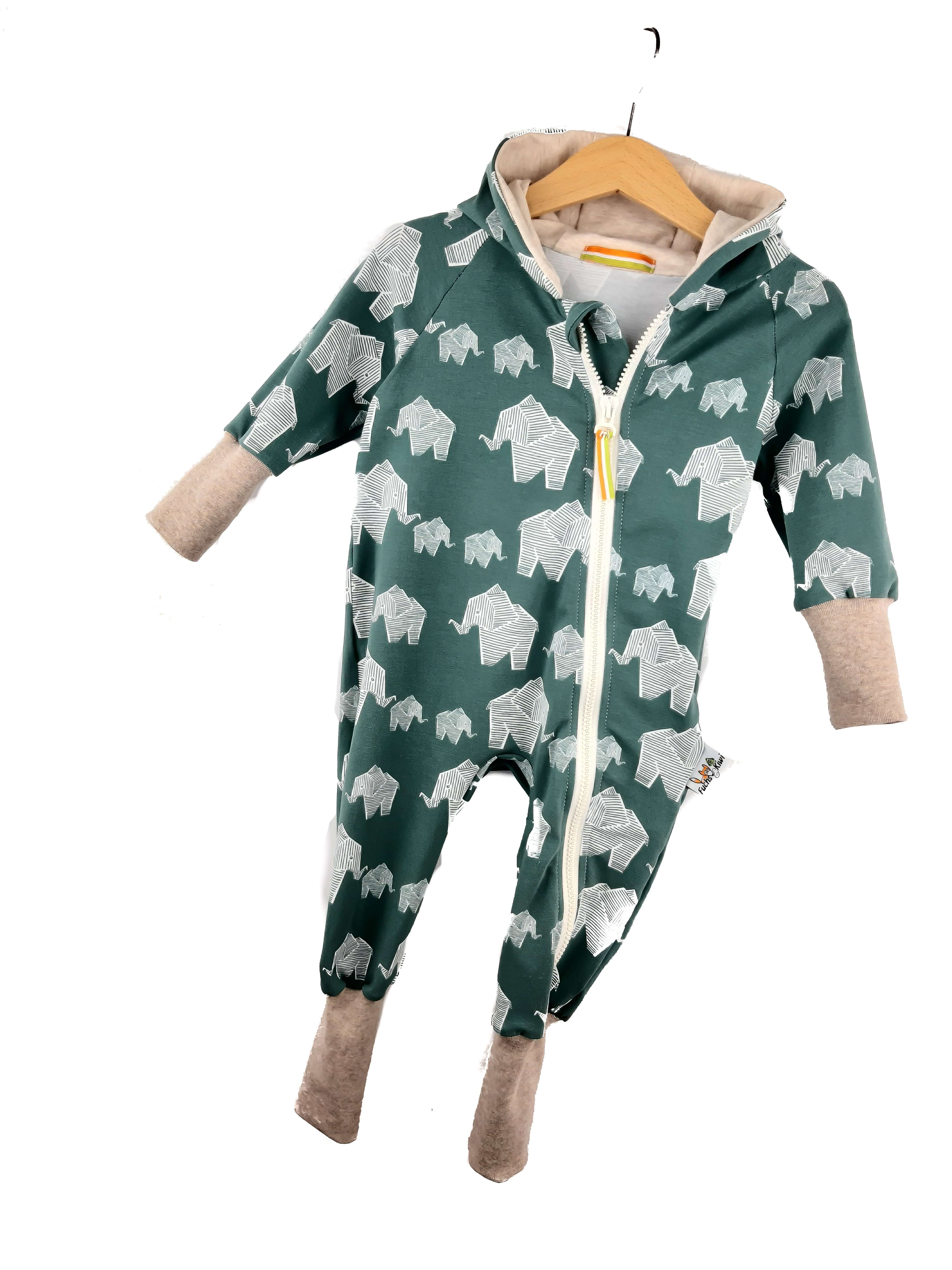 Sweatoverall Elefanten staubgrün