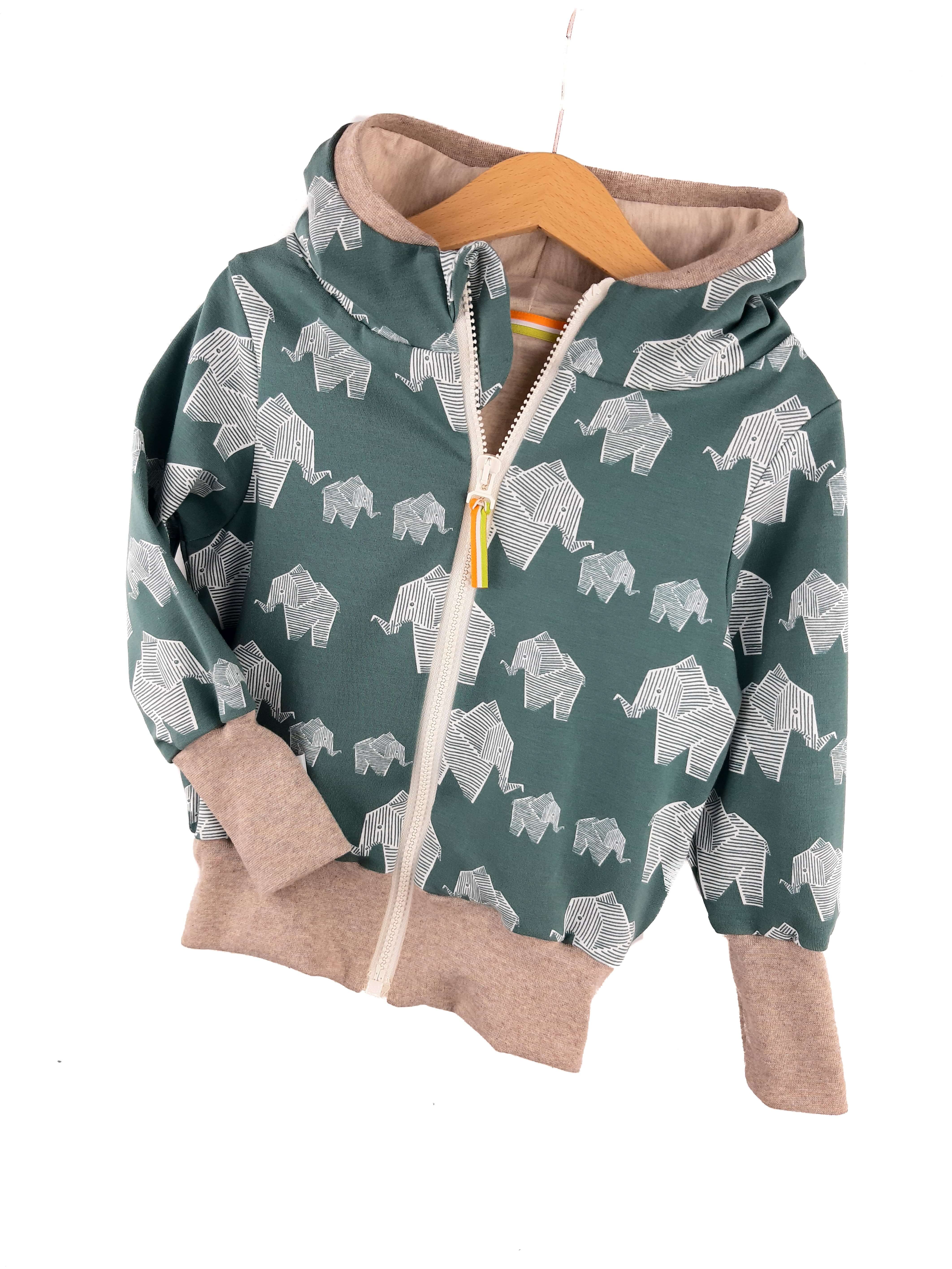 Sweatjacke Elefanten staubgrün