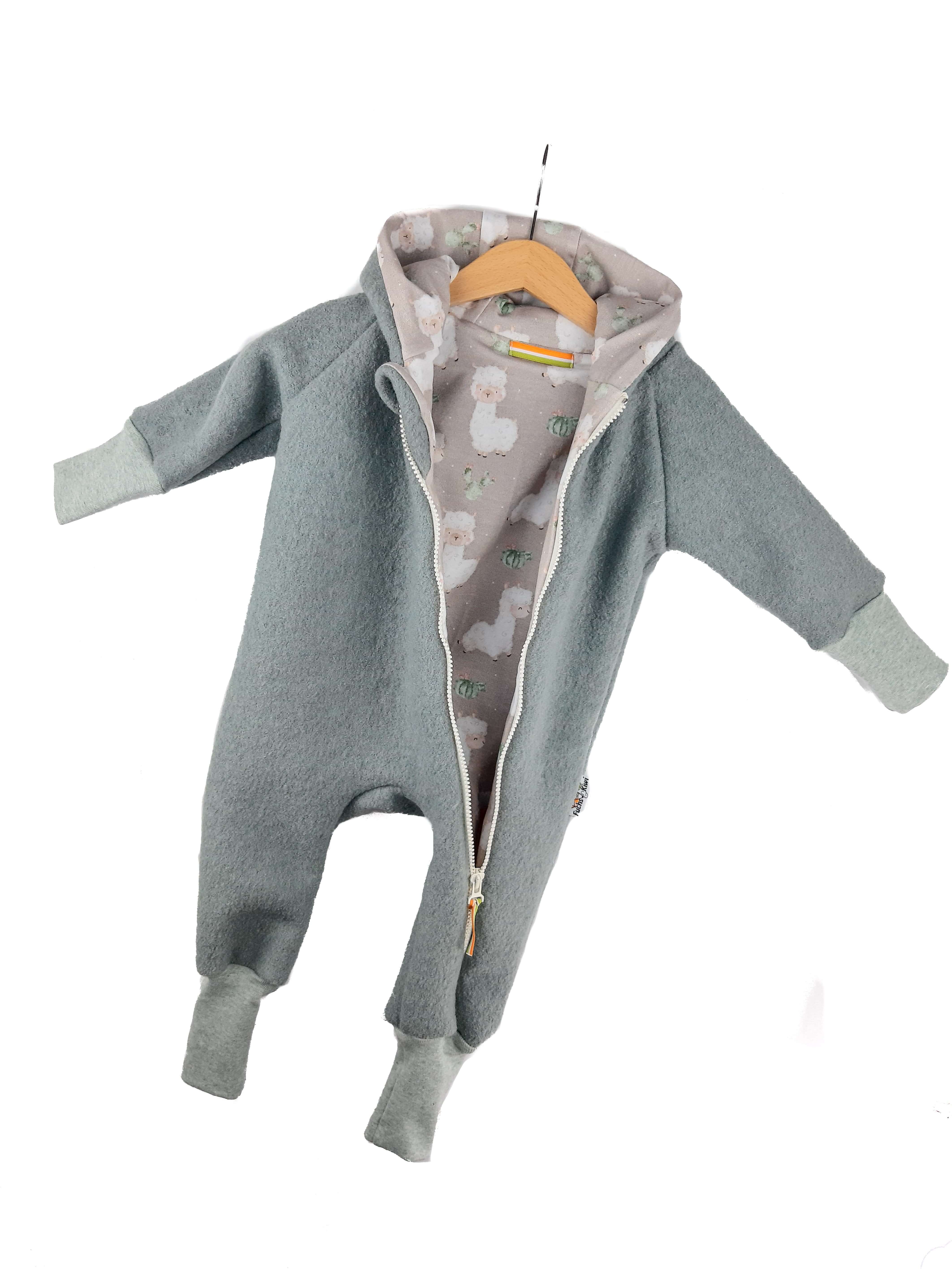 Walkoverall mint mit Lama beige