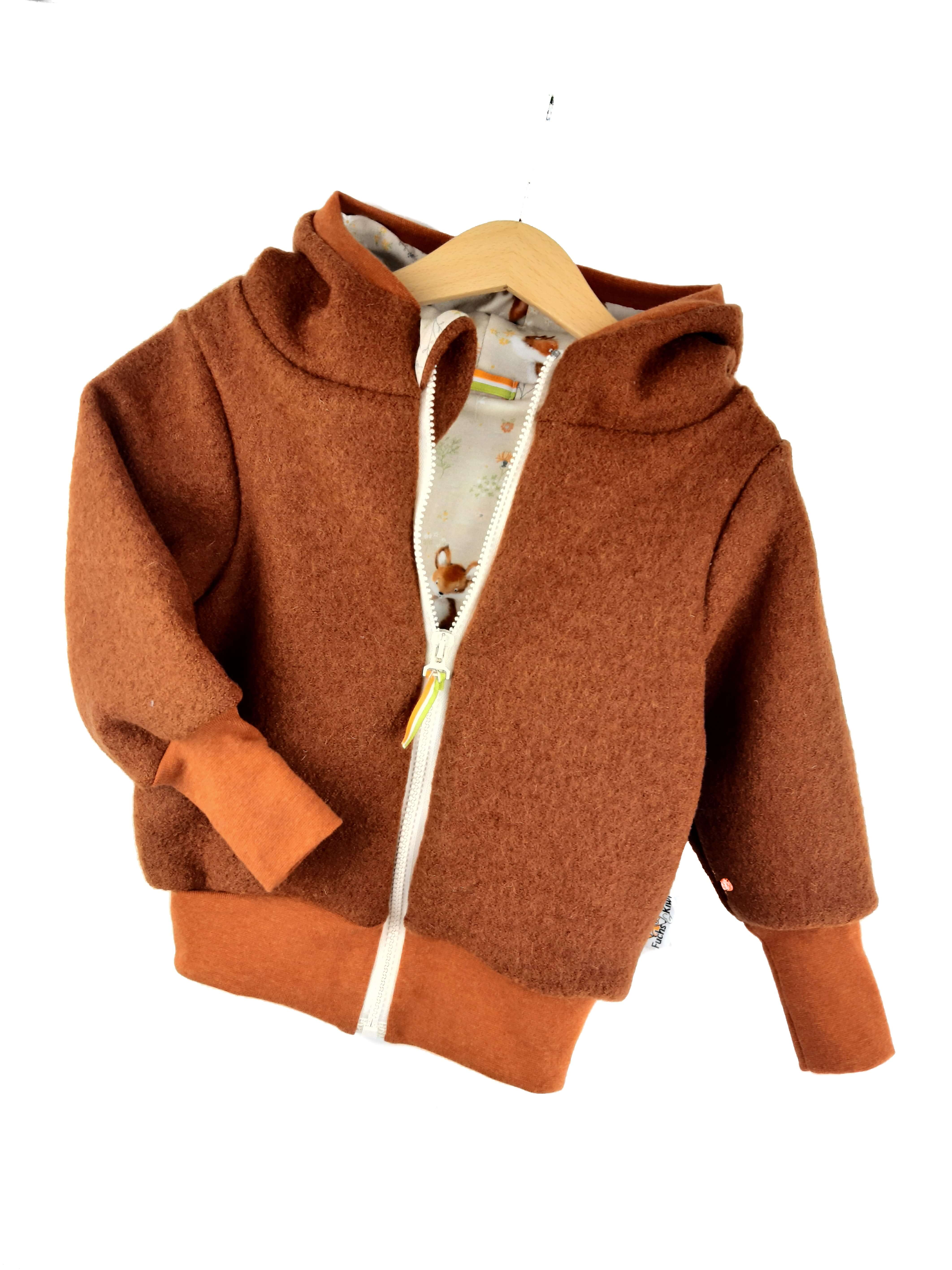 Walkjacke rost mit Fuchsi creme
