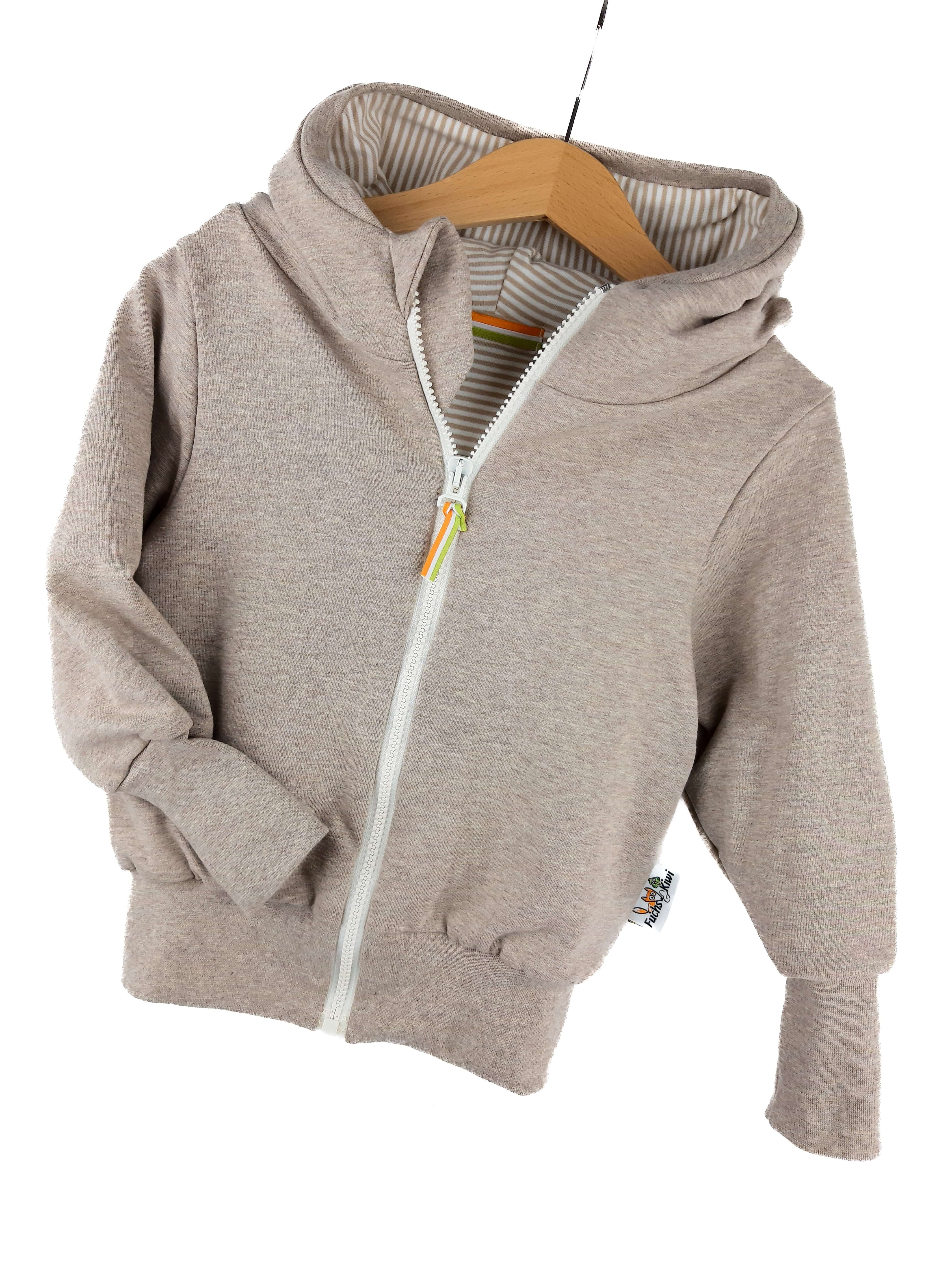 Sweatjacke Streifen beige 98/104
