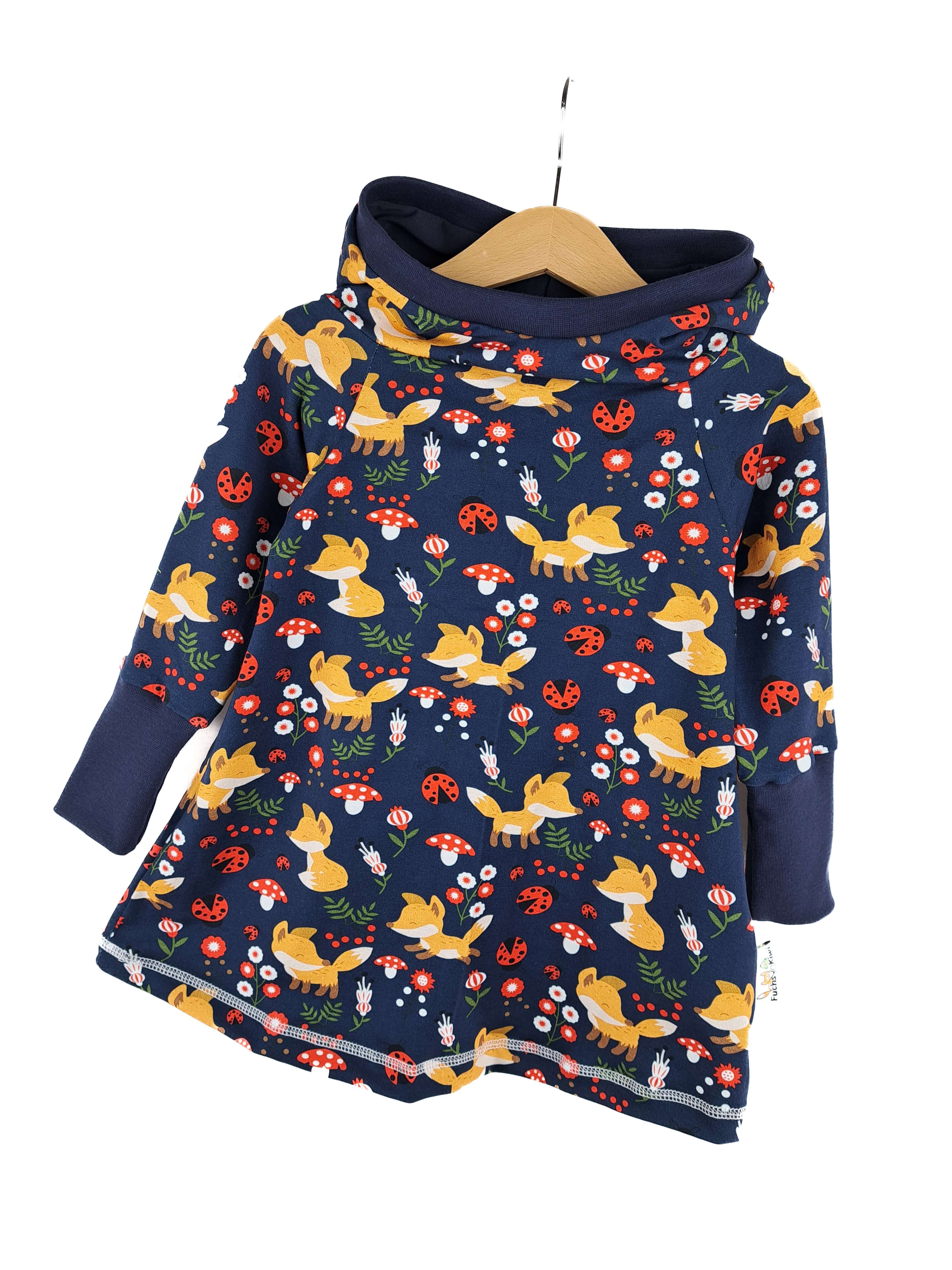 Hoodiekleid Fuchsbaby blau