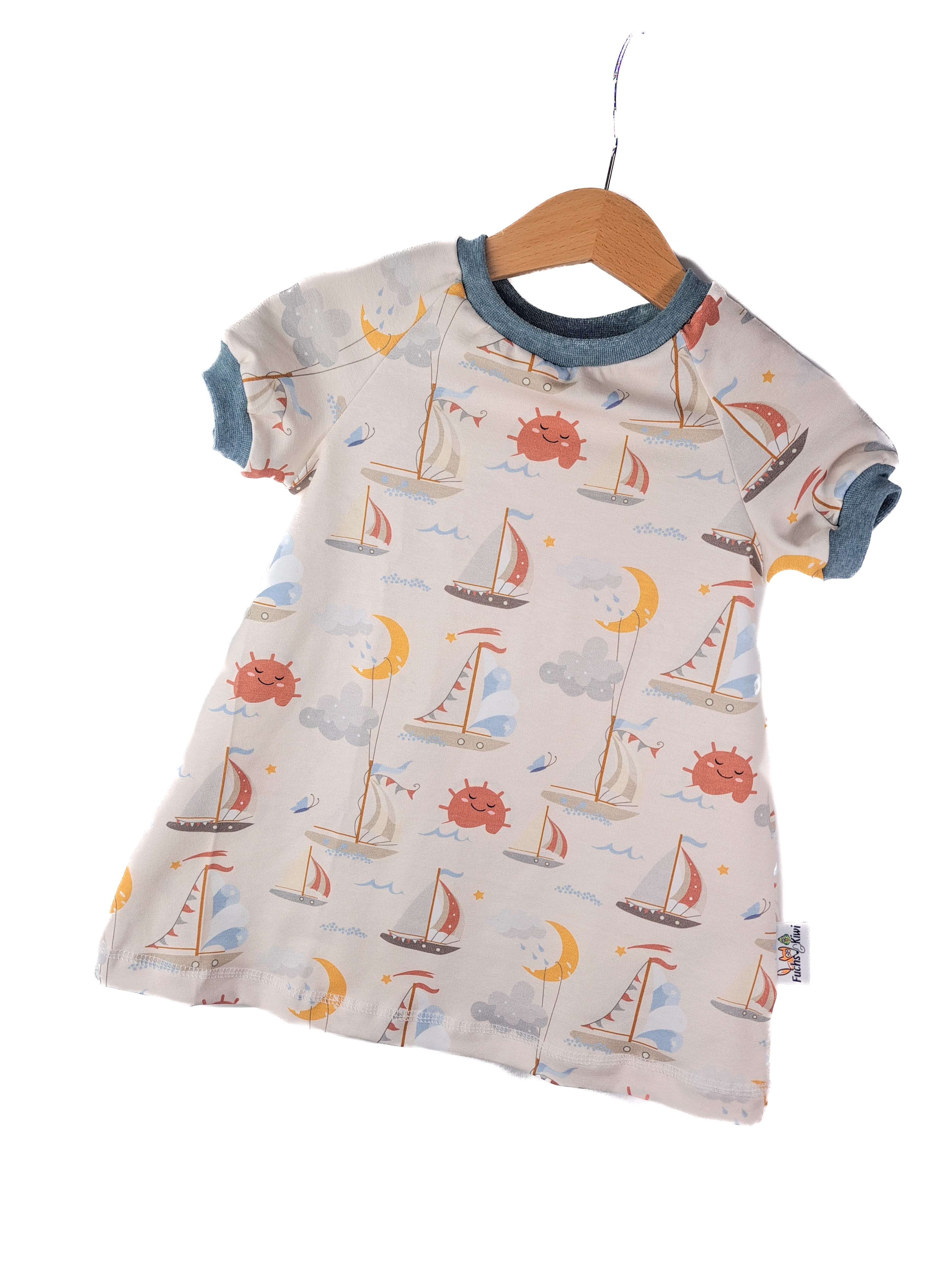 Kurzarmkleid Segelboote