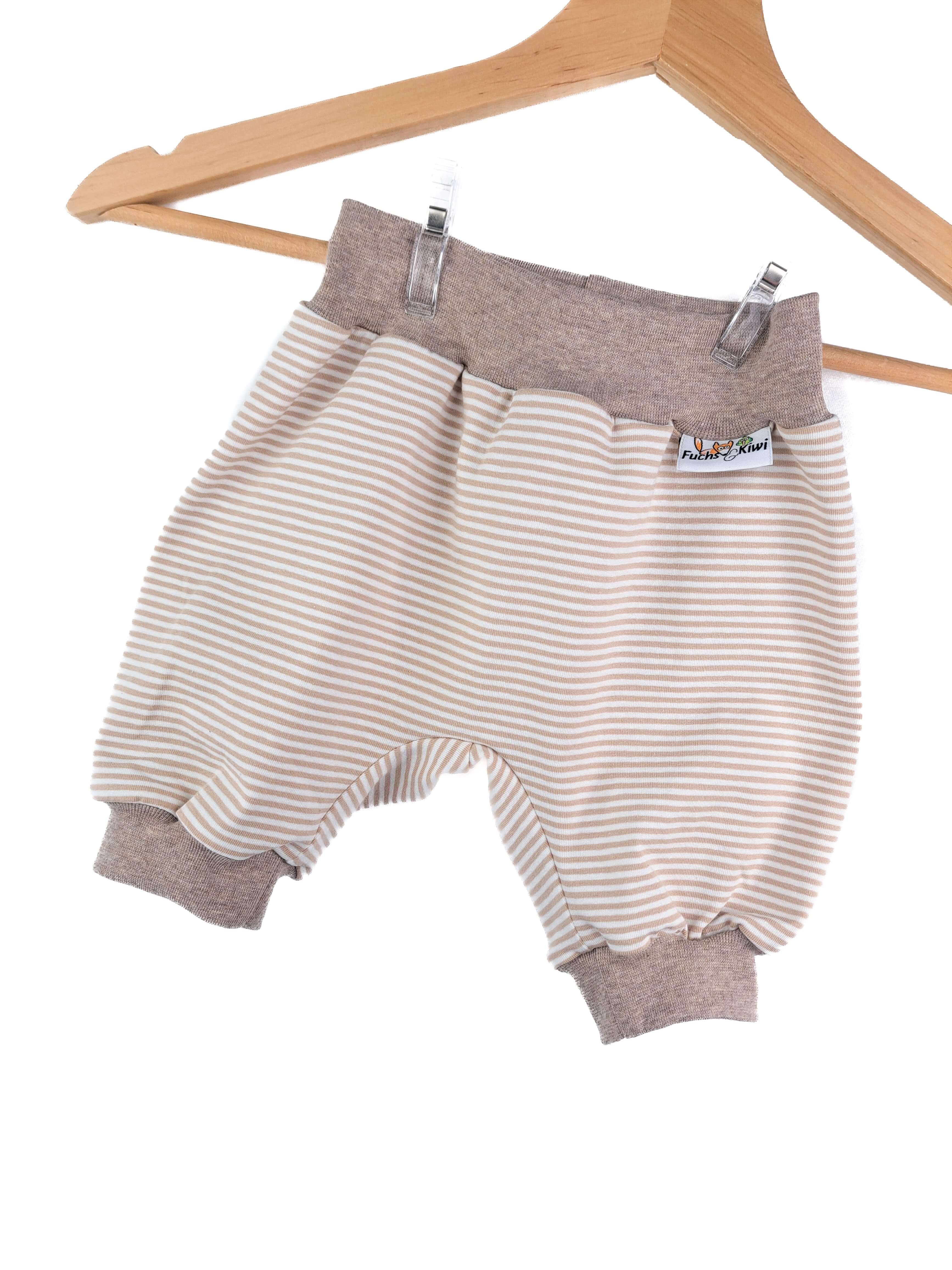 Kurze Hose Streifen beige