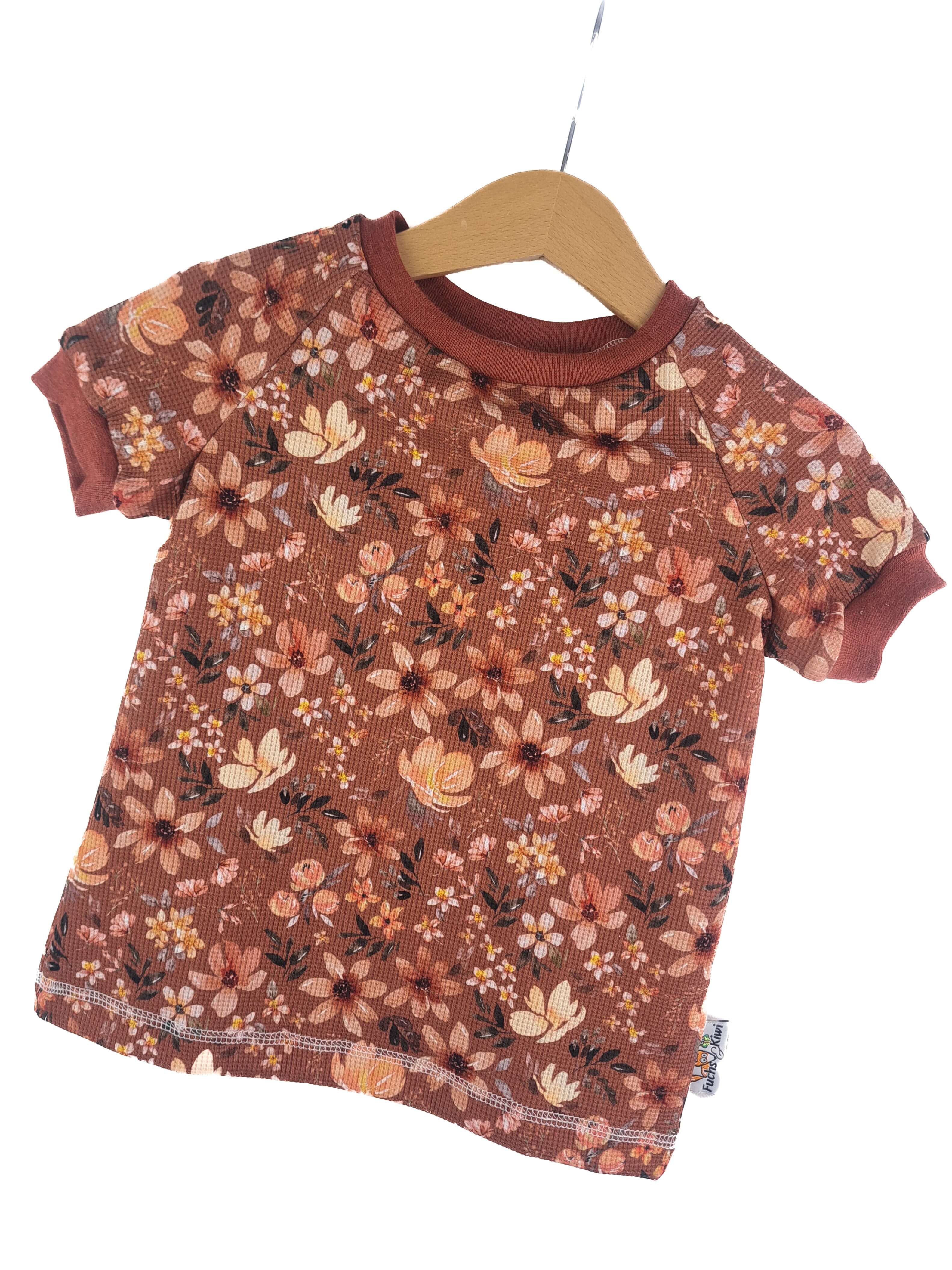 T-Shirt Feinripp Blümchen altrosa
